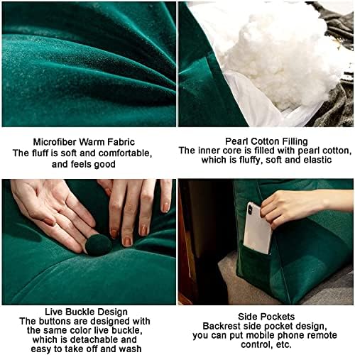 Triangular Wedge-Shaped Reading Pillow Positioning Support Large Headboard Bedside Cushion for Sofa Bed Office Chair Rest Pad Microfiber Lumbar Cushion,J,60 * 50 * 20cm