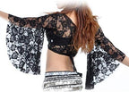 Tribal Belly Dance Lace Butterfly Sleeve Wrap Top, Top for Christmas