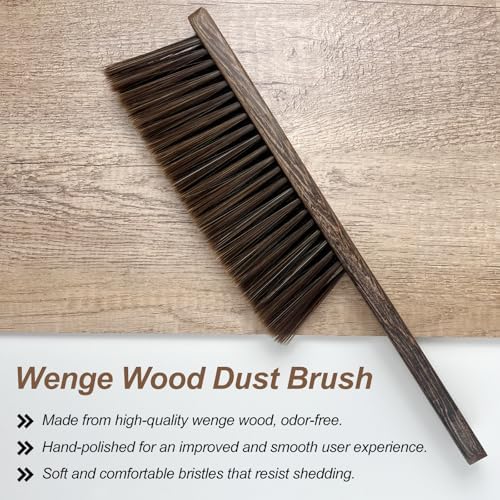 Wood Dusting Brush, Handheld Soft Bristle Cleaning Broom for Furniture, Car, Couch, Bed, Clothes, and More