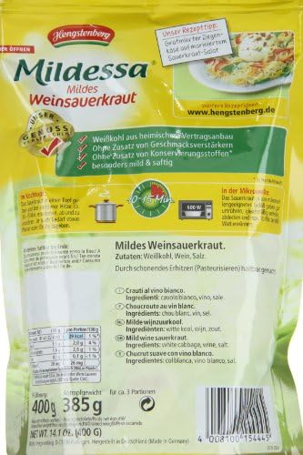 Hengstenberg Mildessa Mild Sauerkraut, 14.1 Ounce (Pack of 6)
