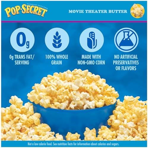 Pop Secret Microwave Popcorn, Movie Theater Butter, Flavor, 3.2 Oz Sharing Bags, 12 Ct
