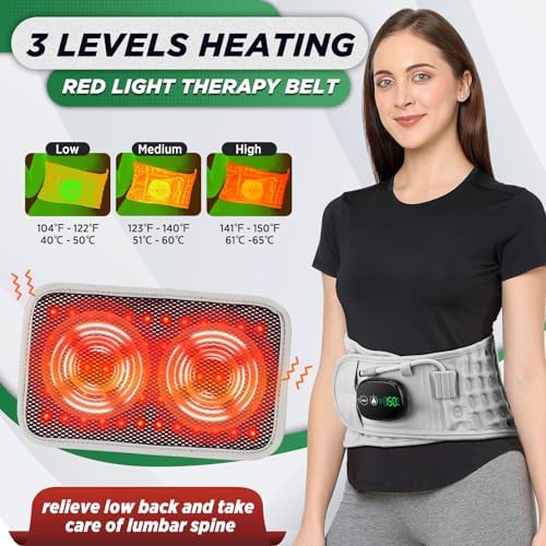 ERHIVORA Decompression Back Belt with Red Light Heating and Massage, Back Reliever, Inflatable Back Brace for Spinal Lumbar Woman Men Heating Pad