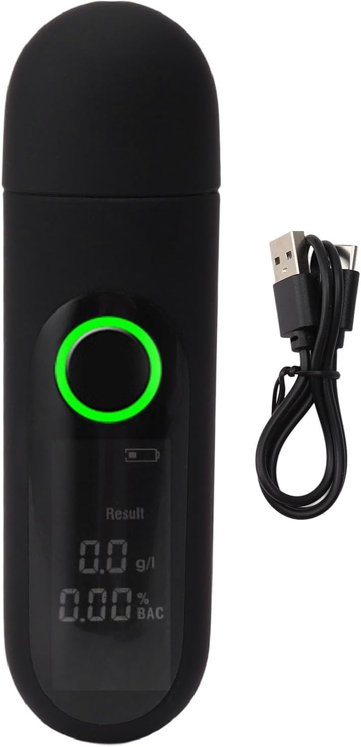 Digital Alcohol Tester High Accuracy LCD HD Display USB Rechargeable Portable Breath Tester for Home Use