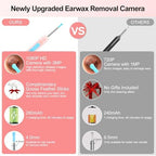 Ear Wax Removal, Ear Cleaner with 1080P HD Camera, with 6 LED Lights/IP67 Waterproof Lens/8 Traditional Tools Ear Wax Removal Kit, Rechargeable Ear Cleaning kit for iOS/Android/Tablet, Pink