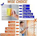 7 Teeth Shutter Cleaner Brush Venetian Blind Cleaner Window Removable Washable Dust Collector Microfiber Cleaning Cloth Tools for Window Shutters Air Conditioner Awnings Siding Car Fan