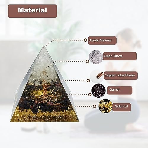 Moonstone Crystal Orgone Pyramid Crystal Energy Tower Nature Reiki Chakra Crushed Stone Flower of Life Crystal Orgonite Pyramid Healing Chakra Pyramid Festival Gift for Lover