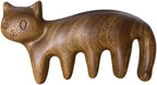 Ipetboom Wooden Scalp Massage Comb: 3.1In Cat Shape Sandalwood Head Wide Tooth Massager for Hair GuaSha, Hair Care, Relaxation & Blood Circulation