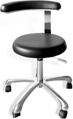 Medical Stool on Wheels with 360 Degree Swivel Armrests PU Leather Medical Stool, Height Adjustable, Salon, Shop, Home and Medical Dental Assistant Chair, Black
