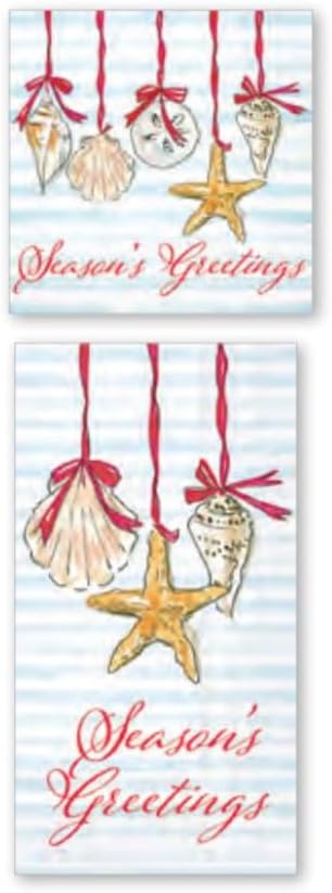 Boston International IHR 3-Ply Cocktail Napkins Decorative, 20-Count, 5" x 5" Cocktail Size, Seasons Greetings, 20-Count