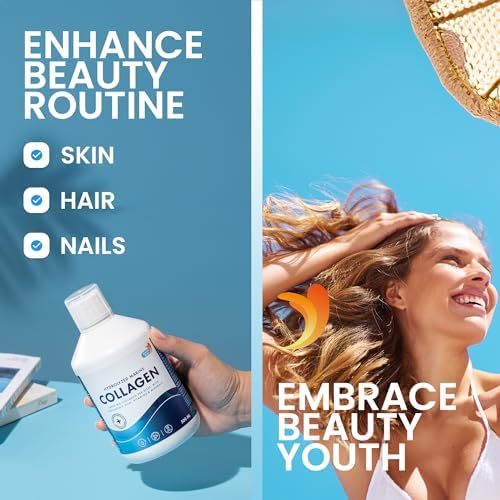 Swedish Nutra 10,000 mg Hydrolyzed Marine Collagen Liquid Supplement - 500 ml, 20 Day Supply | Hyaluronic Acid, Biotin & Vitamin C for Healthy Hair, Skin, Nails & Joints | For Men & Women | Sugar-Free