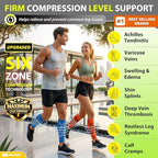 BLITZU Calf Compression Sleeve for Men & Women Footless Compression Socks Support Runners Leg Sleeve Shin Splints Pain Relief