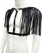 Men's PU Leather Tassel Body Chest Harness Adjustable Punk Gothic Bandage Costume Rave Party Body Accessories