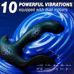 Prostate Massager Vibrating Butt Plug Anal Toy, Estim Anal Vibrators Male Sex Toy with 5 Electric Shock & 10 Vibrating Modes, Remote Control Prostate Vibrator Anal Dildo Adult Toys for Men Gay Women
