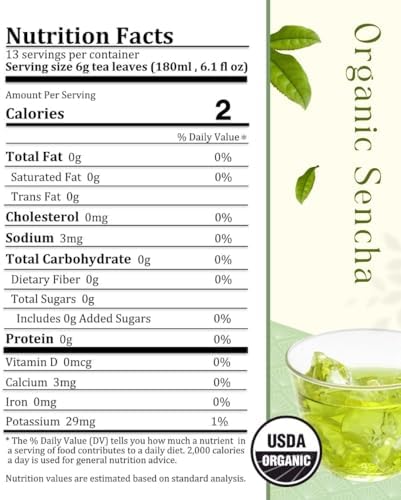 Misty Leaf, Organic 1st Flush Sencha, Loose Leaf Japanese Green Tea (2.82oz)