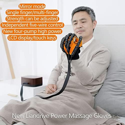 Rehabilitation Robot Gloves, Host Function Upgrade, 4-Pump Power, Stroke Hemiplegia Rehabilitation Training Equipment, for Hand Function Recovery(Size:M Code,Color:Right Hand)