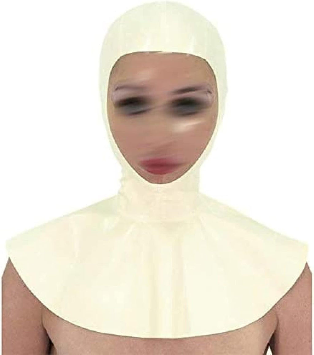 Unique Latex Mask Rubber Head Unisex Hood Wear for Cosplay Party,White,Medium
