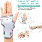 SULIFEEL Rainbow Unicorn Knee Pads for Kids Knee Elbow Pads Wrist Guards with Drawstring Bag Adjustable Protective Gear Set for Girls Roller Skating Bike Cycling Skateboard Scooter Shiny Medium
