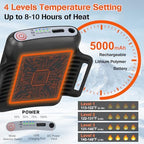 Heated Insoles Rechargeable, 5000 mAh Battery with APP Control, Foot Warmers with 4 Heating Levels for Men and Women, Skiing, Outdoor Winter Use, Washable and Trimmable