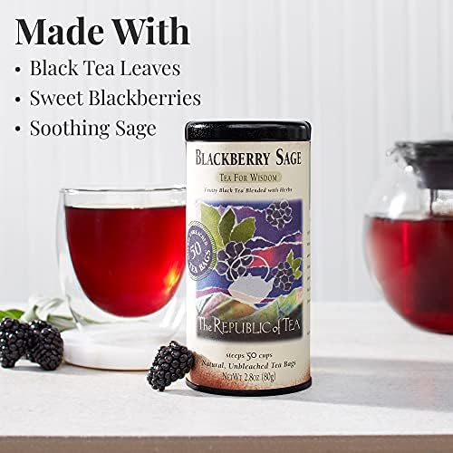 The Republic of Tea - Blackberry Sage Black Tea | 50 Tea Bags, Gourmet Black Tea