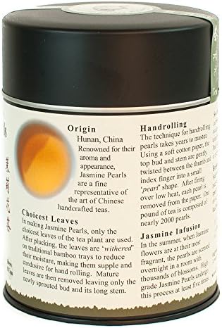 The Tao of Tea, Handrolled Jasmine Pearls Green Tea, Loose Leaf, 3 Ounce Tin