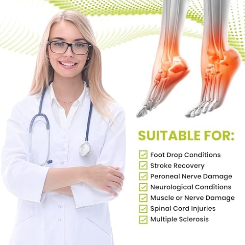 Bukihome Adjustable AFO Foot Drop Brace - Foot Support for Walking with Shoes, Socks, or Barefoot - Relieves Foot Drop, Plantar Fasciitis, Stroke & MS Recovery - Unisex（Include Left and Right）