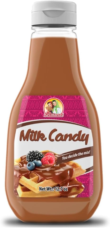 Las Sevillanas Sweet Dulce de Leche Squeeze Bottle – Traditional Mexican Cajeta Made with Goat’s Milk – Sweet & Lactose-Friendly Caramel Spread – Perfect for Pancakes, Waffles, Bread, and Desserts – 12.7 Oz