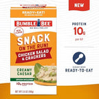 Bumble Bee Snack On The Run! Protein Snack Pack - Creamy Caesar Chicken Salad with Crackers - 10g Protein per Box - Ready to Eat Easy-Open Canned Chicken (Pack of 1)