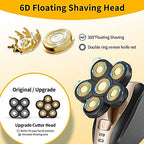 Head Shavers for Men - Upgraded Multifunctional Bald Head Shaver, Waterproof Electric Razor for Men Cordless Rechargeable Shaving Grooming Kit (Gold)