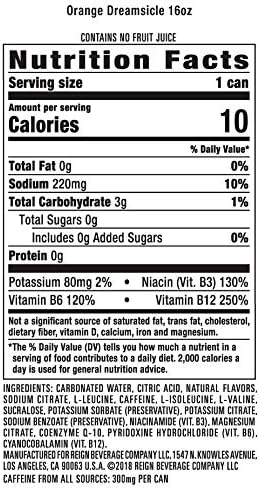Reign Total Body Fuel, Orange Dreamsicle, Fitness & Performance Drink, 16 Fl Oz (Pack of 12)