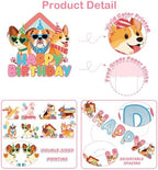 35PCS Dog Birthday Decorations - Easy Setup - Includes Banner, Hanging Swirls, Honeycomb & Cake Topper - Designed For Dog Lovers