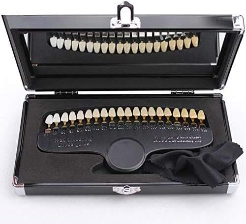 Professional 3D R-20 Teeth Whitening Shade Guide with Mirror, Classical Tooth Bleaching Shade Chart 20 Colors