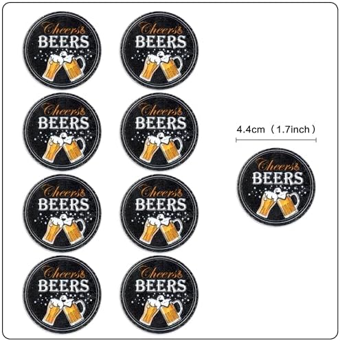 Ercadio 40 PCS Edible Beer Party Cupcake Toppers Cheers and Beers Happy Birthday Party Decorations for Father's Day Whiskey Beer Cake Drink Topper Favor for Summer Family Party Decor Supplies