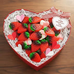 SweetGourmet Giant Strawberries With Cream | Bulk Gummy Candy | 1 Pound