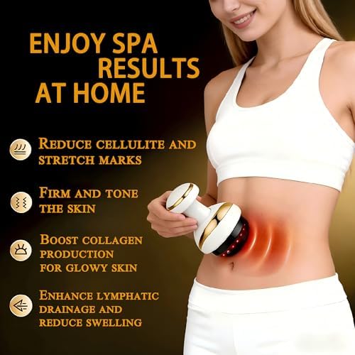 Vacuvia Cellulite Remove Massage Tool Suction,Electric Cupping Massager 9 Suction Levels&Heat,Rechargeable Vacuum Anti Cellulite Massager for Lymphatic Drainage,Body Contouring&Skin Firming (Gold)