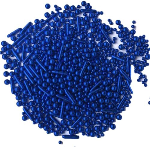 Sprinkles Blue Pearl Sugar Candy Mix Size Baking Cake Decorations Cupcake Toppers Celebrations Shaker Jar Wedding Shower Party (120g/4.2oz）
