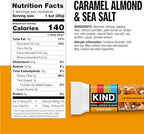 Kind Zero Added Sugar Healthy Snacks Bars, Caramel Almond & Sea Salt, Gluten Free, High Fiber, Keto Snacks, 5g Protein, 5 Count