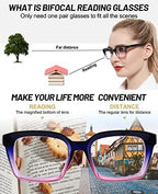 OCCI CHIARI Trendy Bifocal Reading Glasses Women 2.25 Blue Light Blocking Oversized Readers 1.0 1.25 1.5 1.75 2.0 2.25 2.5 2.75 3.0 3.5(Purple,2.25)