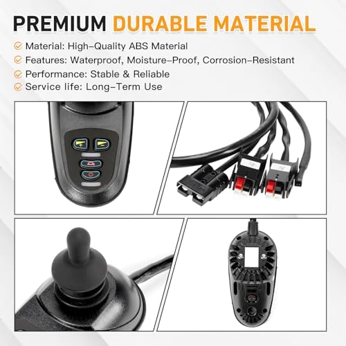 Kozlira Electric Wheelchair Joystick Controller 24V DC, Universal 4 Keys Power Wheelchair Controller with Adjustable Speed, 50A Replacement Mobility Accessory