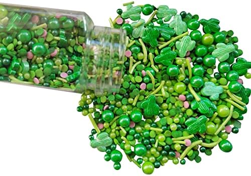 Homankit Cactus Sprinkles Green Edible Cookie Decorations Baking Cake Cupcake Topper Decoration 3.35 Ounce