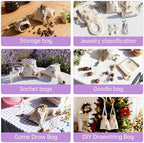 Daclubmenxy 20 PCS Lavender Bags, Lavender Sachet Empty Bag, Drawer Sachets with Drawstring Cotton Pouch for Filling Spice Jewellery Wedding Clothes Storage (White) (White, 3x4in)