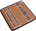 Isabella- Far Infrared Amethyst Jade Obsidian Crystal Stone Tan Mat (18" L x 18" W) - Negative Ion - Adjustable Temperature - Heating Pad