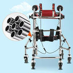 rollator Walker,Walker for Children, Standing Frame, Walking Aid Height Adjustable with Seat, Kids Upright Walker with Stainless Steel Frame, 6 Wheels Mobile Rolla(