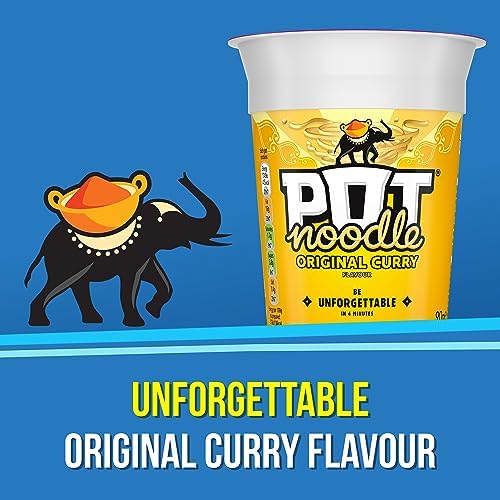 Pot Noodle Original Curry 90 G (Pack Of 12)
