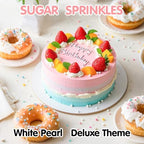 Edible White Pearl Sprinkles for Cake Decorating,130g,Edible Pearl Sugar Mix Size,Baking Candy Decorations,Cupcake Toppers,Cookie Donuts Ice Cream Dessert Decorating,Wedding Birthday Party Mother's Day Supplies
