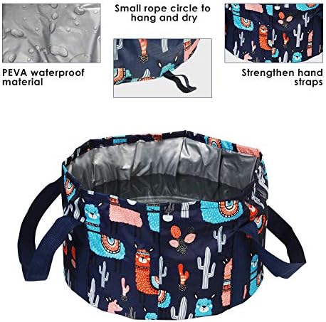 Collapsible Foot Bath Basin for Soaking Feet, Portable Foot Bath Tub Bag with Handles, for Adults and Kids, Pedicure Foot Spa Bucket for Outdoor Washing Camping Travel