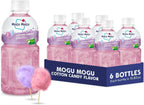 Mogu Mogu Drink Cotton Candy (6 Bottles) Delicious drinks made with nata de coco (coconut jelly). Fun chewable juice boxes for kids. Famous Asian drinks. Juice bottles made for adults and kids. Ready to drink