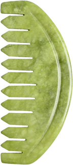 TEONEI Jade Head Massage Comb - Natural Jade Stone Scalp Massager (3.14x1.57x0.16 inch)
