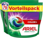 Ariel All-in-1 detergent, liquid detergent capsules 76 washing machines, Color, strong stain removal from the first wash