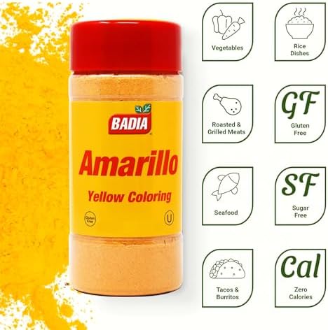 Badia Yellow Coloring, 4.25 oz – Vibrant Food Coloring for Rice, Soups, and Sauces