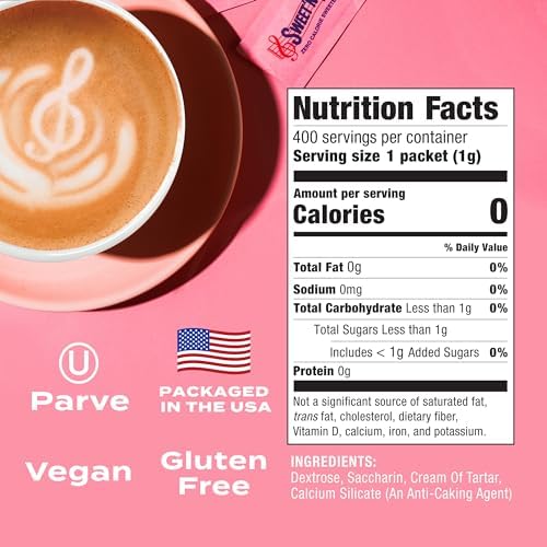 Sweet'N Low Zero Calorie Sweetener Packets, 400 Ct, Kosher & Gluten Free, Low Glycemic Index, Individual Tea and Coffee Sweetener Packets